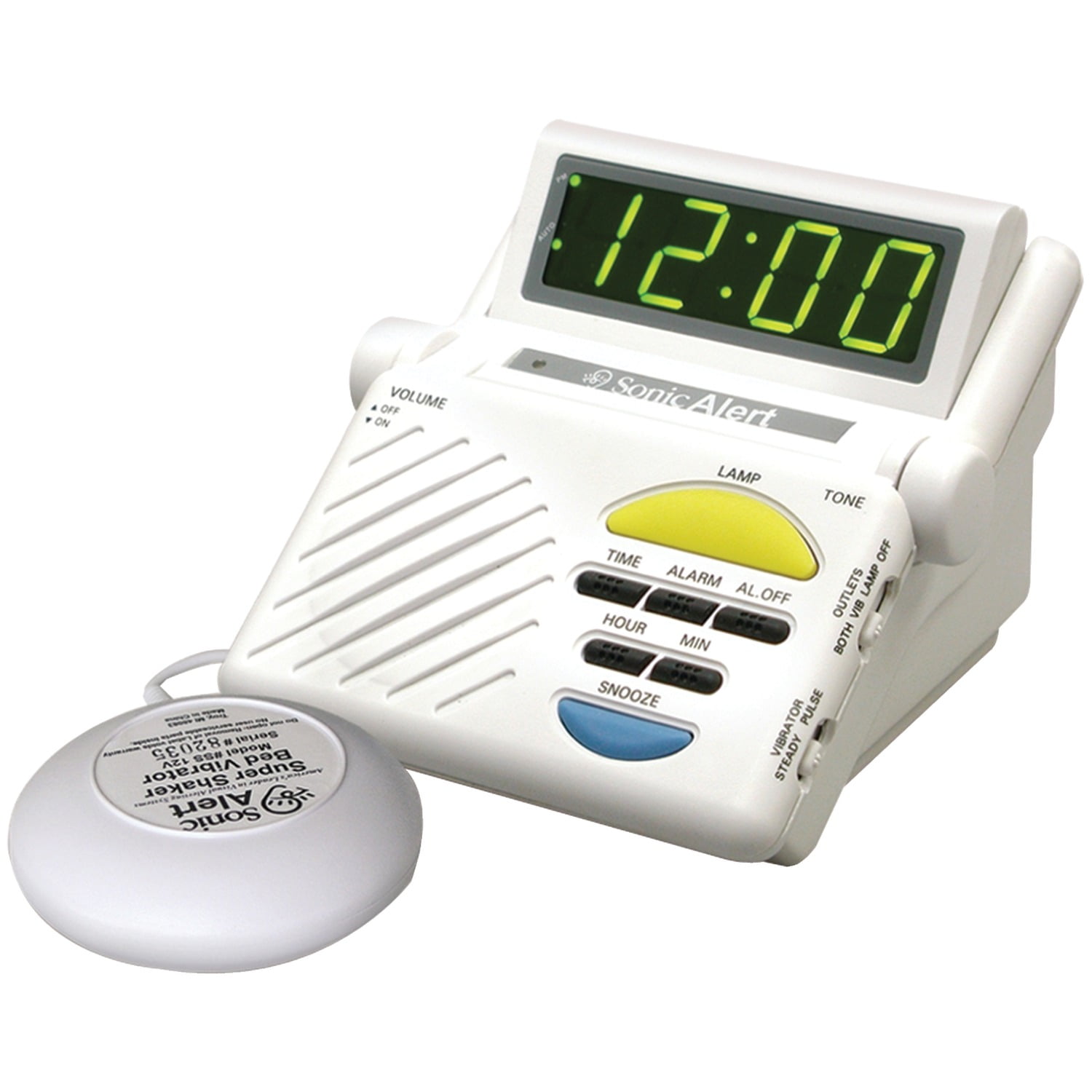 extra loud Alarm Sonic Boom SA-SB300SS Alarm Clock w/Super Bed Shaker 