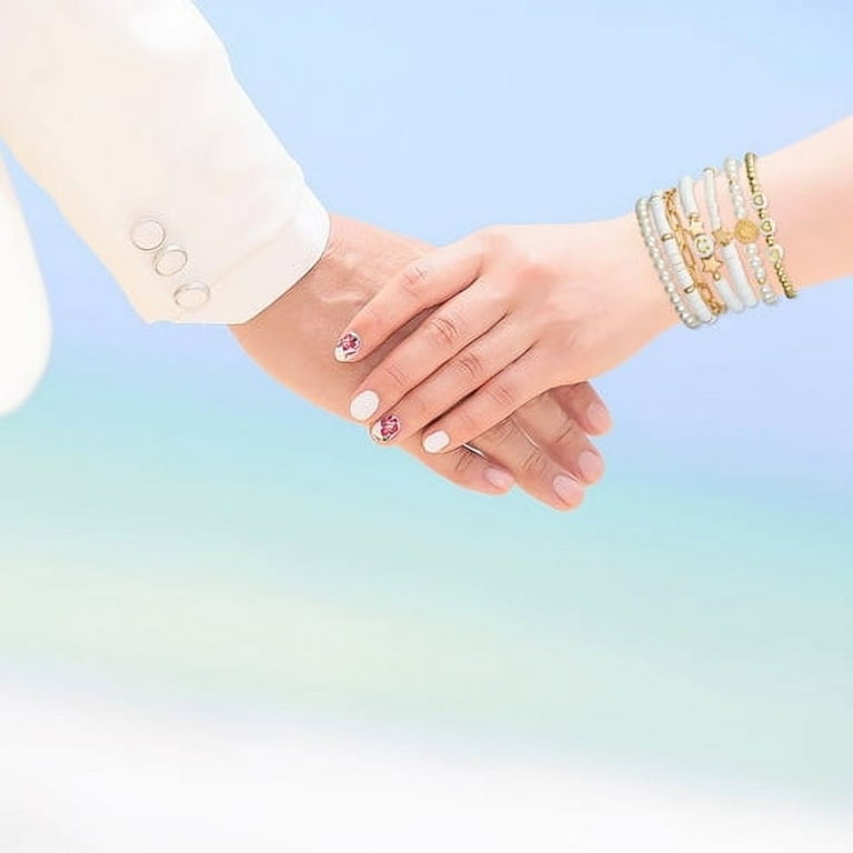 LieToi Preppy Heishi Bracelets Set Colorful White Gold Smile LieToi Preppy Heishi Bracelets Set Colorful White Gold Smile