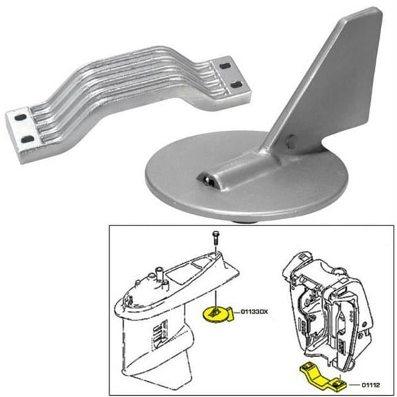 Tecnoseal Anode Kit Yamaha 150 -200Hp Zinc Polybag