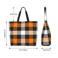thumbnail image 5 of Naloa Orange Plaid Tote Bag for Women Large Capacity Shoulder Bag for College Work Travel Shopping, 5 of 8