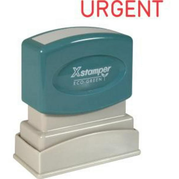 Xstamper(R) One-Color Title Stamp, Pre-Inked, "Urgent", Red