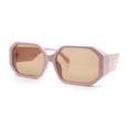 thumbnail image 4 of Retro Octagonal Dimensional Plastic Thick Temple Fashion Sunglasses Black - Brown, 4 of 8