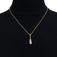 thumbnail image 5 of SuperJeweler Crystal Drop Necklace for Women in Yellow Gold Overlay, 16 inches, 5 of 5