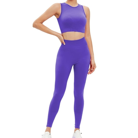 Afdoent Womens Workout Set Women's Yoga Set Solid Color Yoga Suit Quick Drying Gym Outfit Sportswear For Morning Runs Gym Outfits