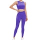 thumbnail image 1 of Gibobby Trajes de Entrenamiento para Mujer Conjunto de yoga para mujer Traje de yoga de color sólido Traje de gimnasio de secado rápido Ropa deportiva para co(Azul,G), 1 of 3