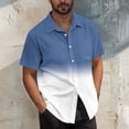 thumbnail image 2 of Mens Casual Manga Corta Botón Abajo Camisas Turndown Cuello Blusa de Impresión, Poliéster Ligero Top de la Moda para el Verano Al Aire Libre Y el Uso Diario, 2 of 6