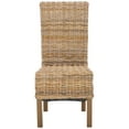 thumbnail image 6 of SAFAVIEH Pembrooke Bohemian Rattan Solid Dining Parsons Chair, Natural (Set of 2), 6 of 15