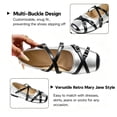 thumbnail image 3 of CHICVOMEY Ballet Flats for Women Multi-Buckle Comfortable Low Heel Round Toe Graceful Mary Jane Shoes Women for Daily Office Formal Party School, 3 of 9