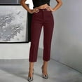 thumbnail image 2 of Summer Capri Pants,Capris for Women Trendy High Waisted Loose Straight Leg Stretchy Capri Cropped Pants with Pockets, 2 of 6
