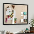 thumbnail image 2 of Large Bulletin Board 23x18 inch with Linen Wood Boards Wall Decor Hanging Pin Wood Framed Display Bulletin Cork Photo Picture Board Light for Room School Office,Black, 2 of 9