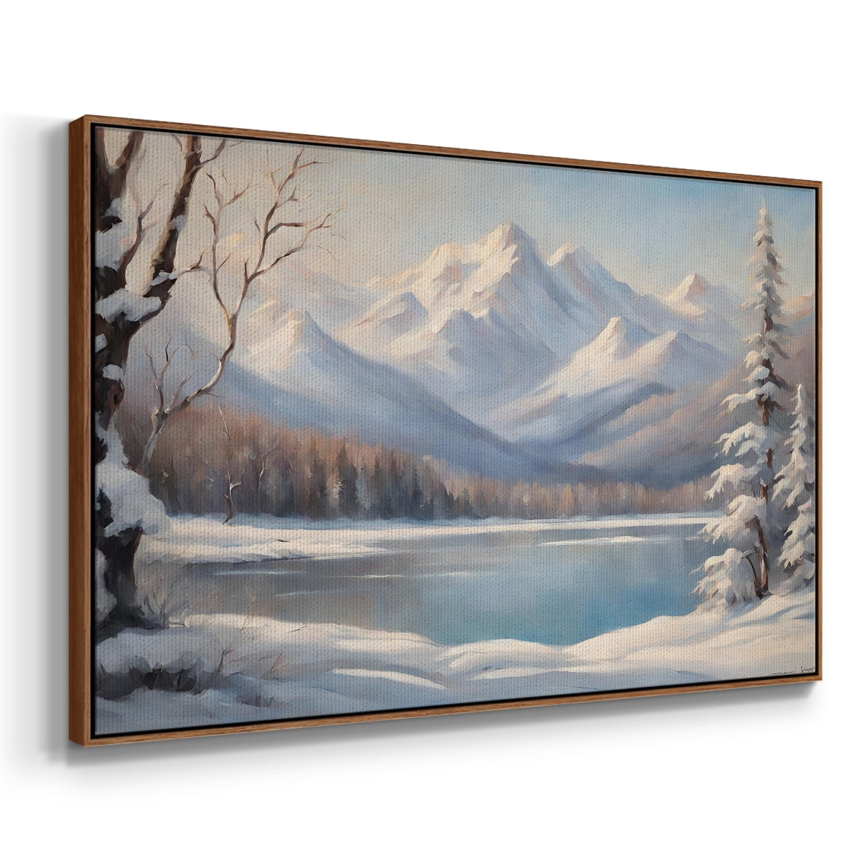 Vintage Landscape-CCV By Wexford Home Framed in Walnut Wood Gallery Wrapped Canvas 17 in. x 25 in.