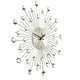 33cm Moderne Horloge Murale Cadeau Métal Sunburst Numérique Wallclock Clair Diamante Cristal Perlé Déco Maison Bijou – image 5 sur 11