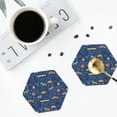 thumbnail image 4 of Fotbe French Bulldog Dog In Beret Drawing Drink Coasters Set of 4 Leather Coasters Spill Protection for Table Desk,Durable and Non Slip Leather Coaster ,4 Inches Drink Mats-Hexagon, 4 of 6
