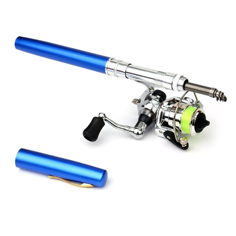 Lightweight Telescopic Fishing Rod Spinning Reel Combo Compact Design for Easy transportation and Storage, Size: 1.4m, Blue