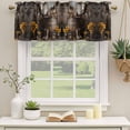 thumbnail image 2 of 2 Pack Valances for Window, Vintage Western Short Curtains for Kitchen Bedroom Living Room, Countryside Sunflowers Wooden Retro Rod Pocket Small Window Treatment Valance Drapes 54 x 18 Inch, 2 of 8