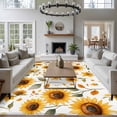 thumbnail image 3 of Summer Sunflower Large Area Rugs 8x10 ft Yellow Flowers Botanical Pastoral Washable Rug Non Slip Indoor Carpet Absorbent Floor Mat for Living Room Bedroom Dining Room, 3 of 9