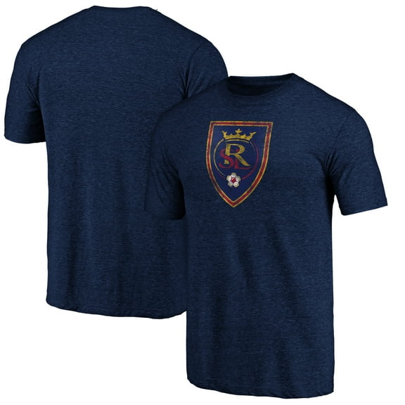 Men's Navy Real Salt Lake Distressed Vintage Primary Tri-Blend T-Shirt