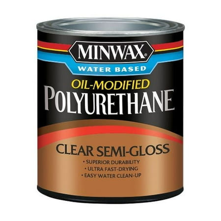 Minwax 630200444 Water-Based Oil-Modified Polyurethane, Warm Semi-Gloss, Clear, 1 Quart, (1 Piece, 1 Pack)