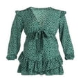 thumbnail image 2 of Robe Femme Imprimé Floral Col en V Profond Manches Longues Robe une Pièce, 2 of 6