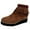 Brown, variant on Winter Fall Platform Wedge Fringe Ankle Booties for Women Ethnic Boho Suede Mid Heel Dress Booties