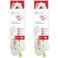 thumbnail image 1 of Elink - Ensemble de 2 Rallonges Électriques d'Intérieur à 3 Prises, Longueur de 15 Pieds, Blanc, 1 of 3