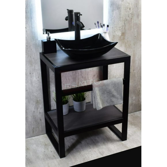 Mueble PARA BAÑO ESATTO negro con lavabo Llave y Desagües Tec Stylo N MUEBLE PARA BAÑO