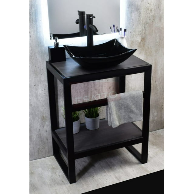 Mueble PARA BAÑO ESATTO negro con lavabo Llave y Desagües Tec Stylo N MUEBLE PARA BAÑO