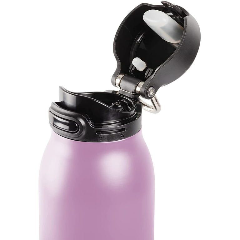 Vacuum Insulated Premium Water Bottle with Rechargeable Bluetooth Speaker -  Steel Double Wall Design + Lights, Convenient Drinking Spout, Lid Lock, and  Carry Handle (700ml/23.6 oz) Pink 