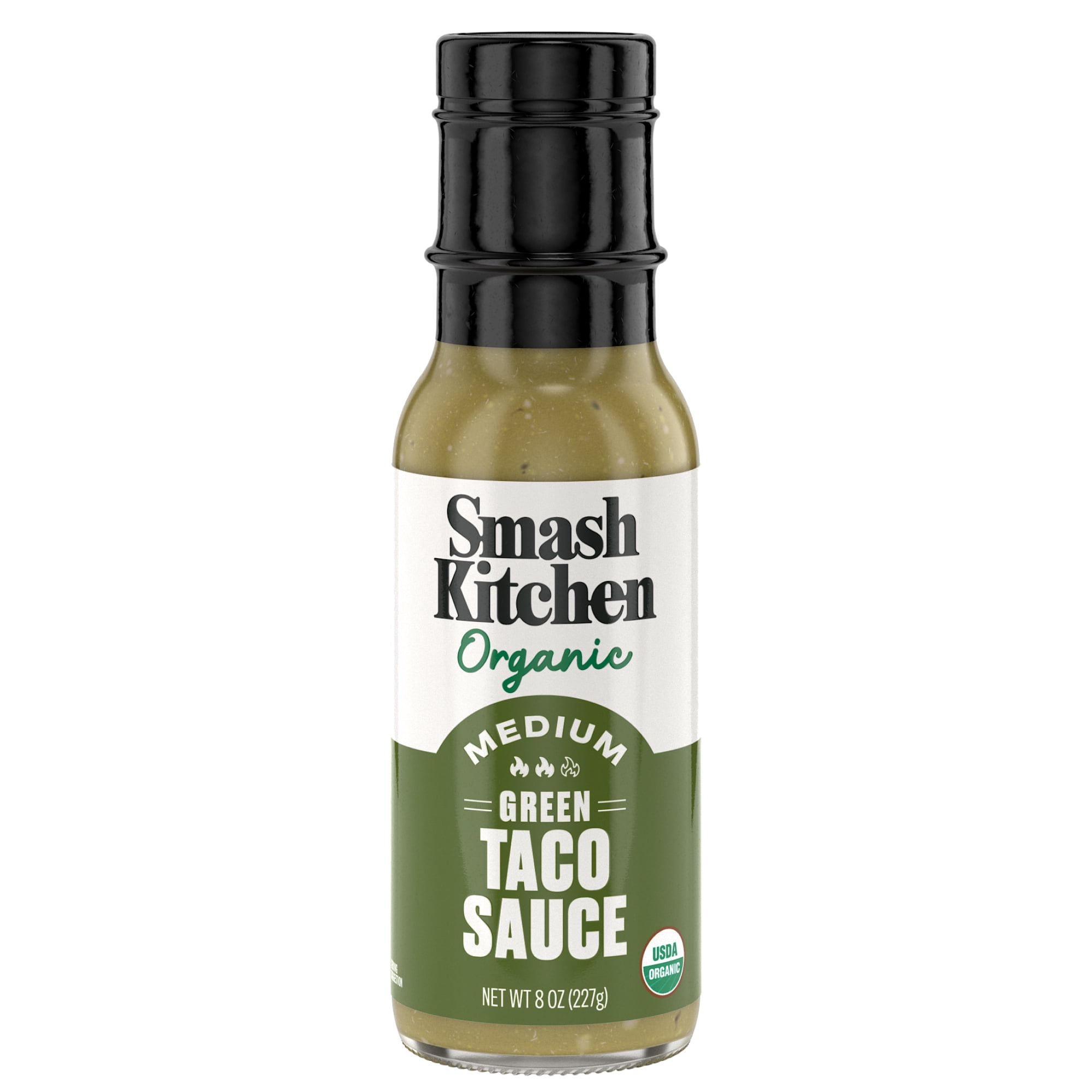 (2 pack) Smash Kitchen Organic Medium Green Taco Sauce, 8 oz
