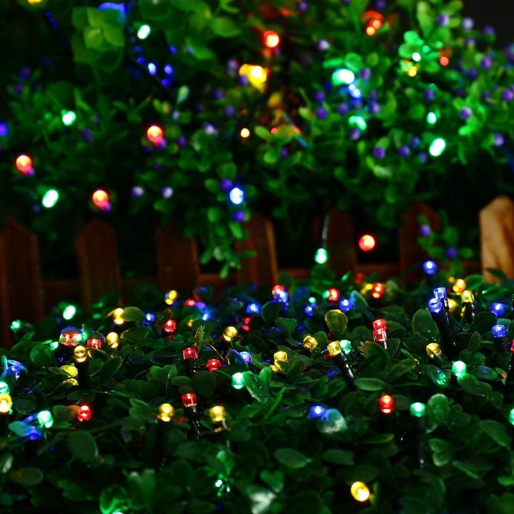 2 Pack Solar String Lights 72ft 22m 200 LED 8 Modes Solar Powered Outdoor Lighting Christmas Fairy Lights for Xmas Tree Garden Homes Wedding Party Decor (Multicolor)