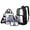 Astronaut Galaxy, variant on ZUXONGSY Tractor Print 3 Piece Clear Backpack Set, See Through Bookbag for Kids with Mesh Side Pockets, Lunch Box & Pencil Pouch