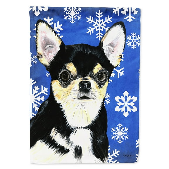 Chihuahua Winter Snowflakes Holiday Garden Flag