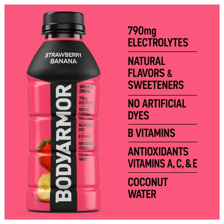 BODYARMOR Strawberry Banana Sports Drink, 16 fl oz, 12 Pack photo 3