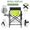 thumbnail image 3 of Ktaxon 26" Oversized Folding Director Chair, Heavy Duty Camping Chairs with Side Table & Cup Holder, Makeup Artist Seating with Storage Bag, Supports 300 lbs, Light Green, 3 of 13