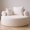White + Primary Living Space + American Design + Fiber Foam and Polyester Fiber Pad + Velvet + Foam+Spring, variant on Round Sofa Bed with Memory Foam Sectional Couches for Living Room, Cloud Couch with three pillows, White