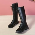 thumbnail image 5 of Herrnalise New Style Long Boots Style Thick-soled Thick Heel Lace-up Side Zipper Women's Boots Savings !, 5 of 9