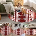 thumbnail image 5 of Red Boho Round Area Rug 4Ft Washable Circle Rugs for Bedroom Dining Room, Southwestern Aztec Palm Tree Animals Patterned Non-Slip Carpet Floor Mats Indoor Outdoor Carpet Runner Aesthetic Home Decor, 5 of 8