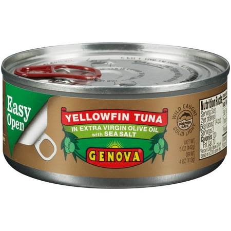 (3 Pack) Genova Yellowfin Tuna in Olive Oil with Sea Salt, 5 (Best Canned Tuna In Olive Oil)