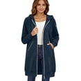 thumbnail image 5 of Lumtrix Long Hoodies for Women Zip Up Tunic Sweatshirt Cute Fall Jackets | Oversized Sweatshirt Travel Hoodie Lightweight Workout Jackets Navy 2XL, 5 of 7
