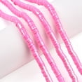 thumbnail image 2 of 10 strand Handmade Polymer Clay Beads Strands Pearlized Disc/Flat Round Heishi Beads Flamingo 6mm Hole: 1.5mm 15.75''(40cm) Polymer Clay, 2 of 7