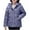 Blue, variant on Sevevn Women's Solid Color Jacket Button Double Pocket Zipper Long Sleeved Hooded Parkas Gift for Girls