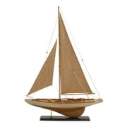 Angle View: Gorgeous Miniature Wood Sailing Ship