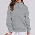thumbnail image 2 of WEAIXIMIUNG Sweat à Capuche Zippé pour Femmes Léger Pull Uni Col en V Sans Capuche Manches Longues, 2 of 5
