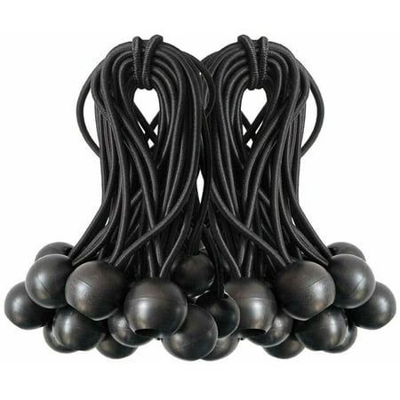

VCT (100) 9 Black Ball Bungee Bungie Cord Heavy Duty Canopy Tarp Tie Downs