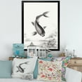 thumbnail image 3 of Designart 'Black and White Vintage Fish I' Nautical & Coastal Framed Art Print, 3 of 4