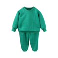 thumbnail image 2 of Afuyipoi Kids All Over Letter Print Long Sleeve Sweatshirt and Jogger Pants Set 100% Cotton 2-12Y Army Green Size 8, 2 of 6