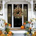 thumbnail image 3 of Fall Pomegranate Wreath for Front Door, Thanksgiving Fall Wreath Hanging Ornaments, Christmas Wedding Hanging Porch Home Window Wall Farmhouse Indoor Outdoor Decor 15.75 Inch, 3 of 9