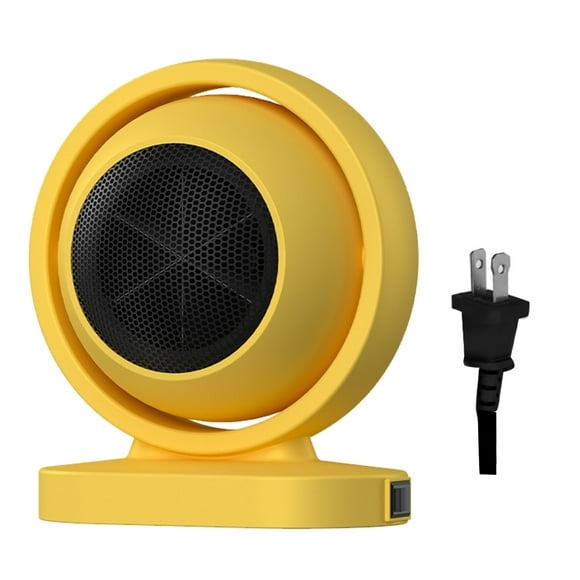 Calentador de espacio Control inteligente Anti sobrecalentamiento Ahorro de energía Bajo nivel de ruido Calentador de escritorio portátil Ventilador Amarillo Enchufe estadounidense 110V