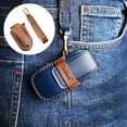 thumbnail image 4 of Funda de cuero para llavero con protección para llavero, soporte protector remoto para el modelo Tesla, piezas de repuesto, profesional duradero de Marrón B Modelo X Macarena Caso del llavero del coche, 4 of 7