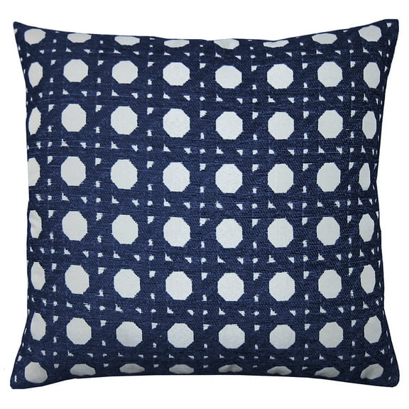 STUDIOCHIC Home 18" x 18" Cane Decorative Pillow in Blue